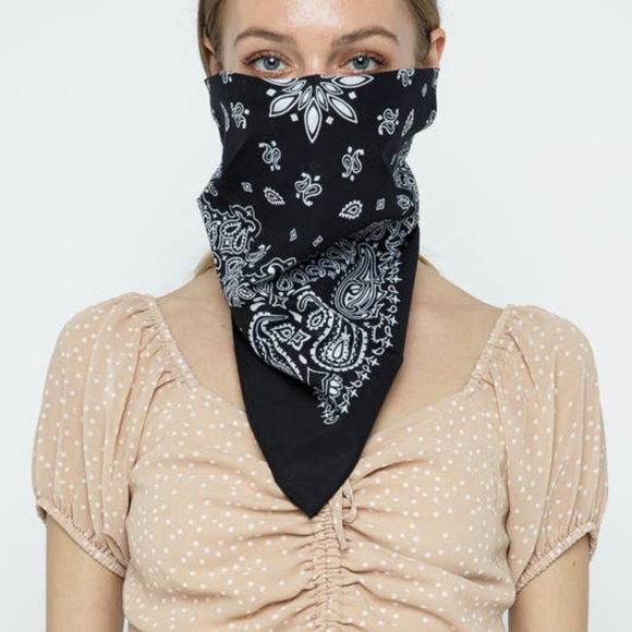 Black Vintage paisley COTTON face mask b… - Picture 1 of 2